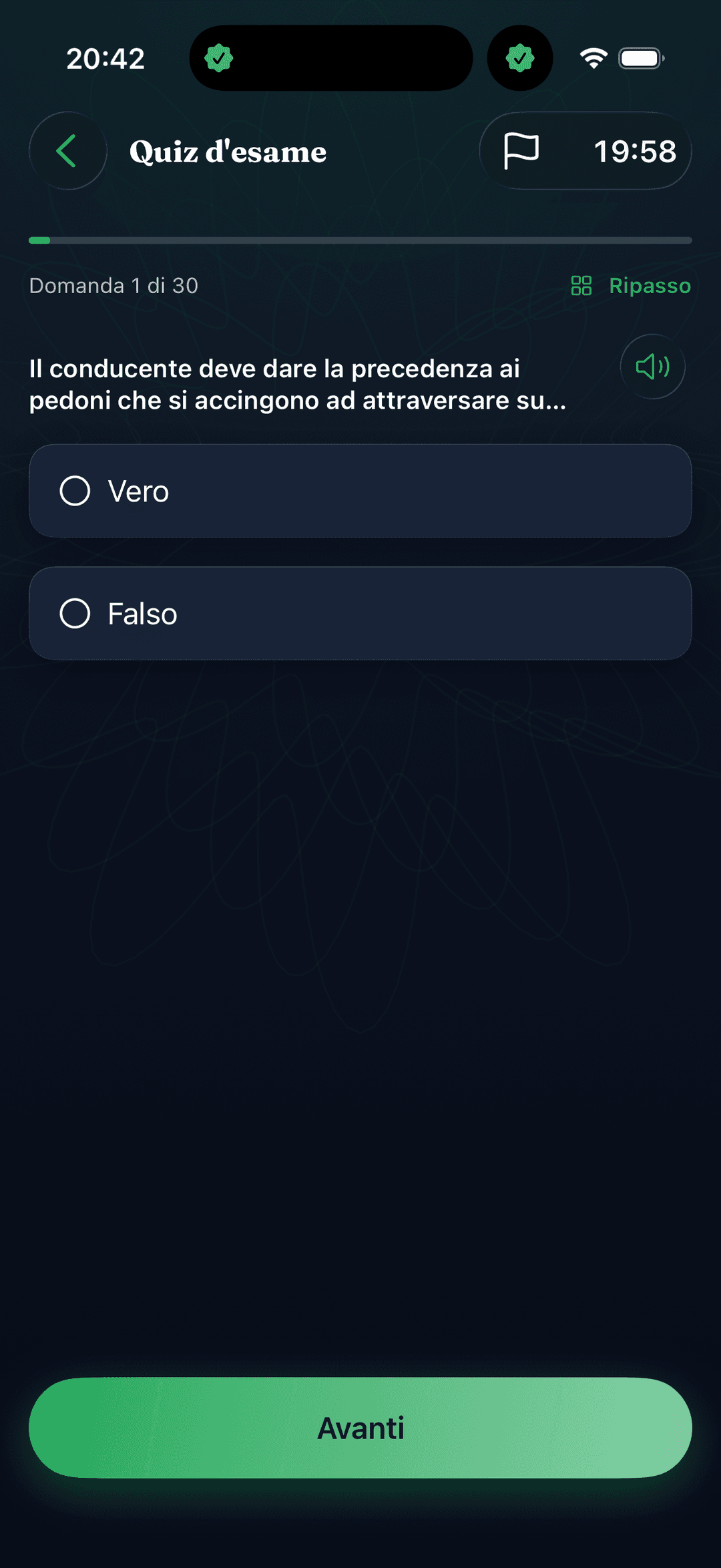 Simulazione dell'esame di teoria della patente B